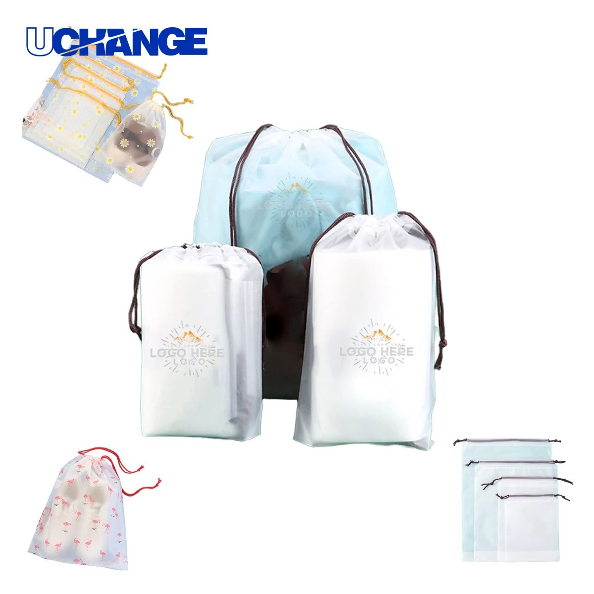 Transparent Frosted Drawstring Storage Bag 1