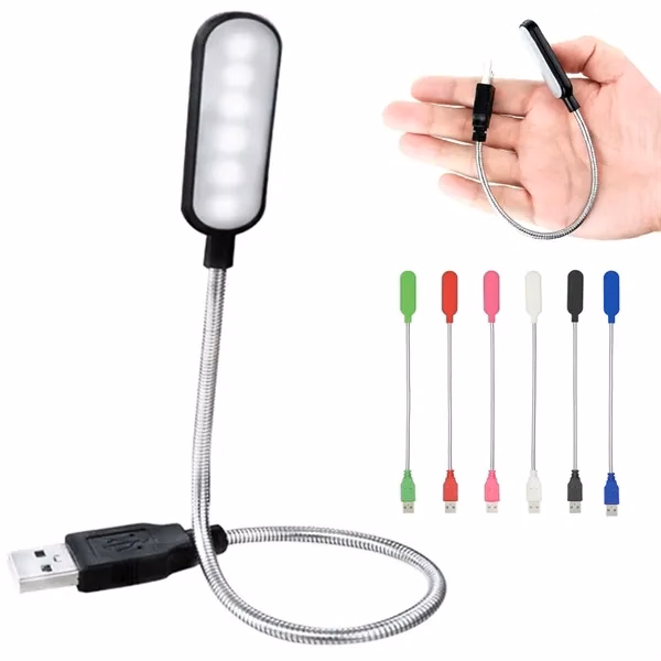 Custom USB Flexible Gooseneck LED Light — Desk Task Lighting Promotional Item