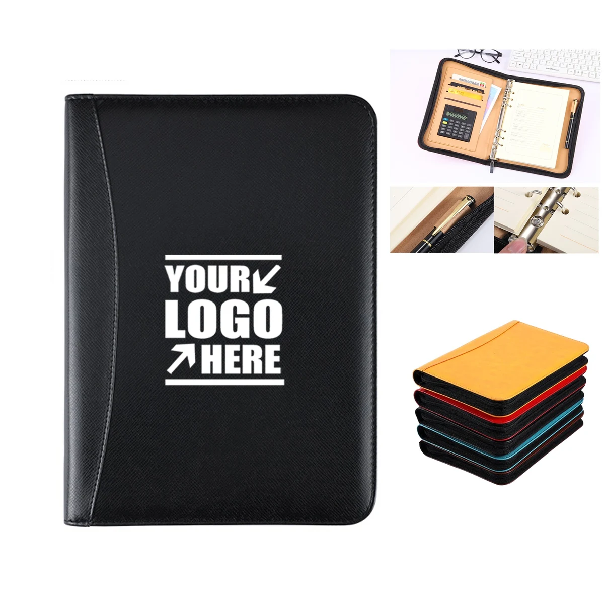 PU A5 Zippered Notebook with Calculator 1
