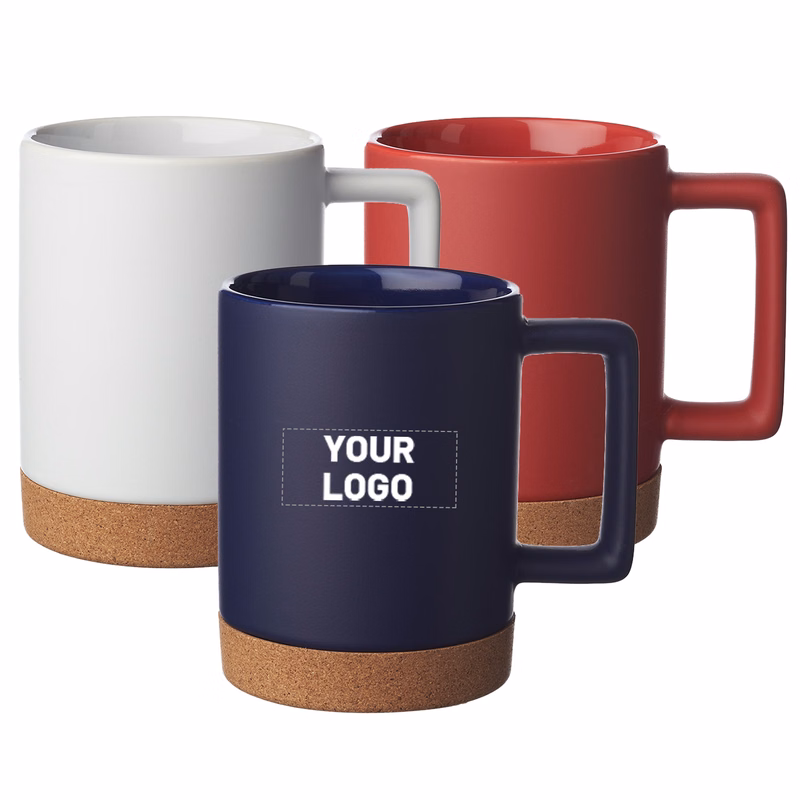 Matte Cork Base Ceramic Mug, 15 oz.
