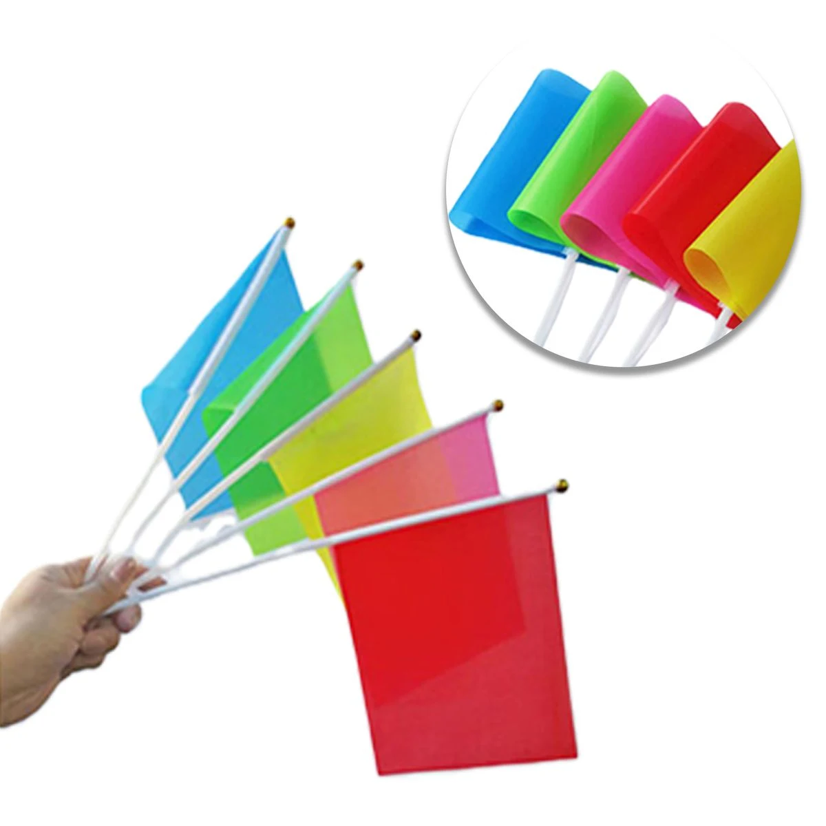 Plastic Pole Handheld Waving Flag 1