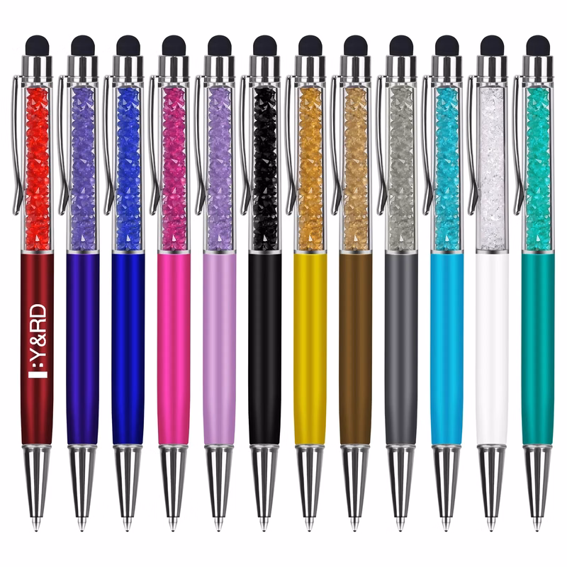 Crystal Ballpoint Pens with Stylus