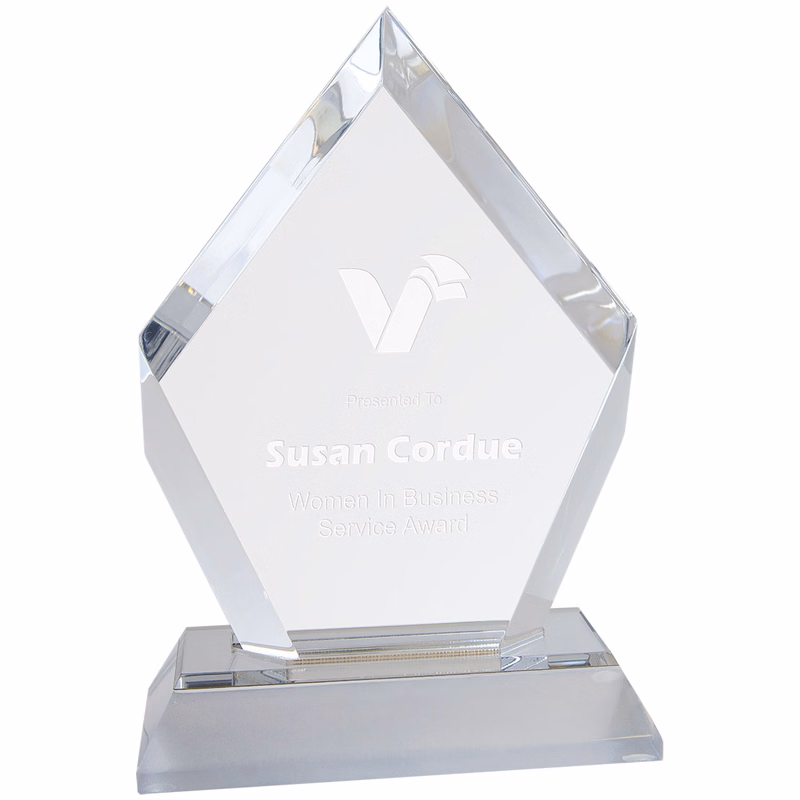 6" Silver Frosted Base Diamond Award