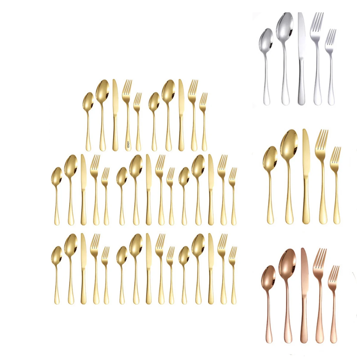 40 Piece Silverware Set, Food Grade Stainless Steel Tableware Set 1