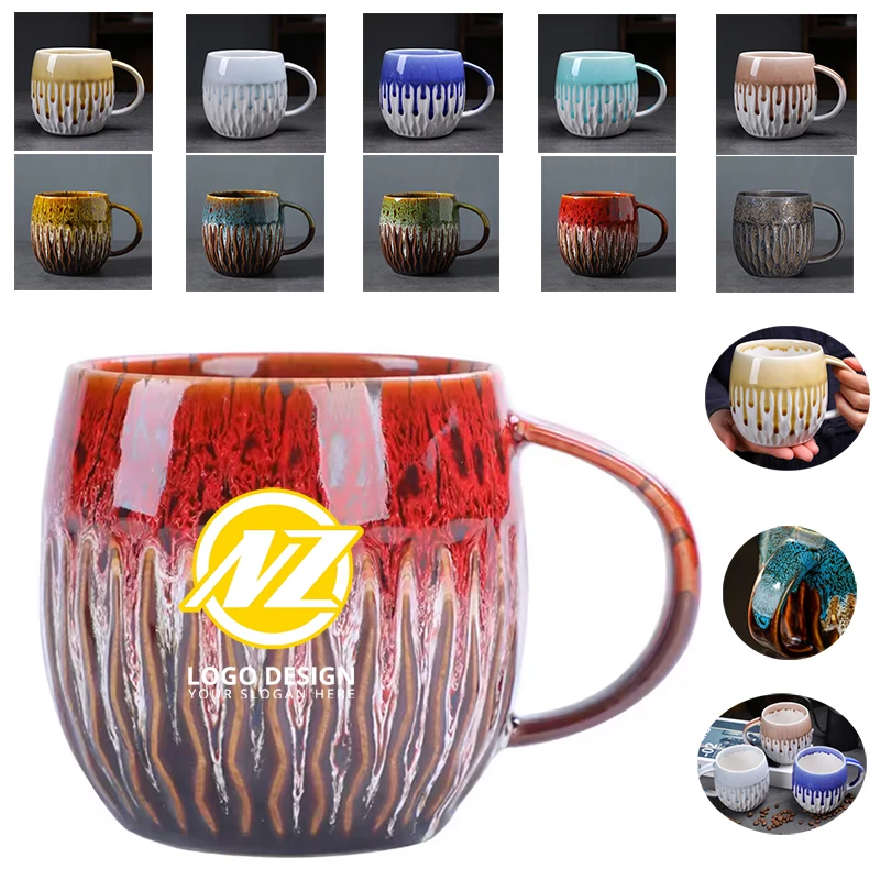 Large Capacity 20oz Ceramic Mug Coarse Ceramic Kiln Coffee Cup 1