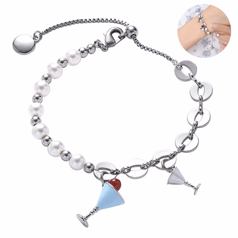Wine Goblet Pearl Bracelet