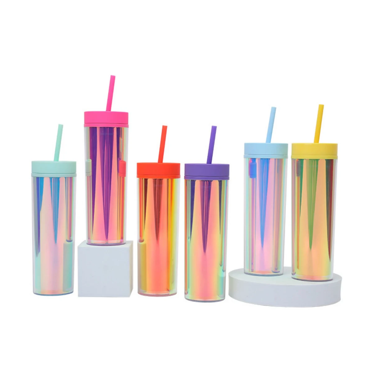 16 oz Colorful Portable Straw Cup 1