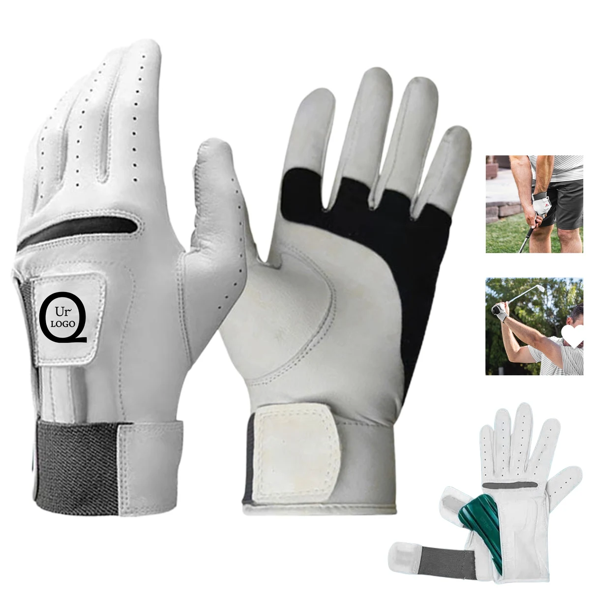 Customizable Men'S Pure Sheepskin Golf Gloves 1