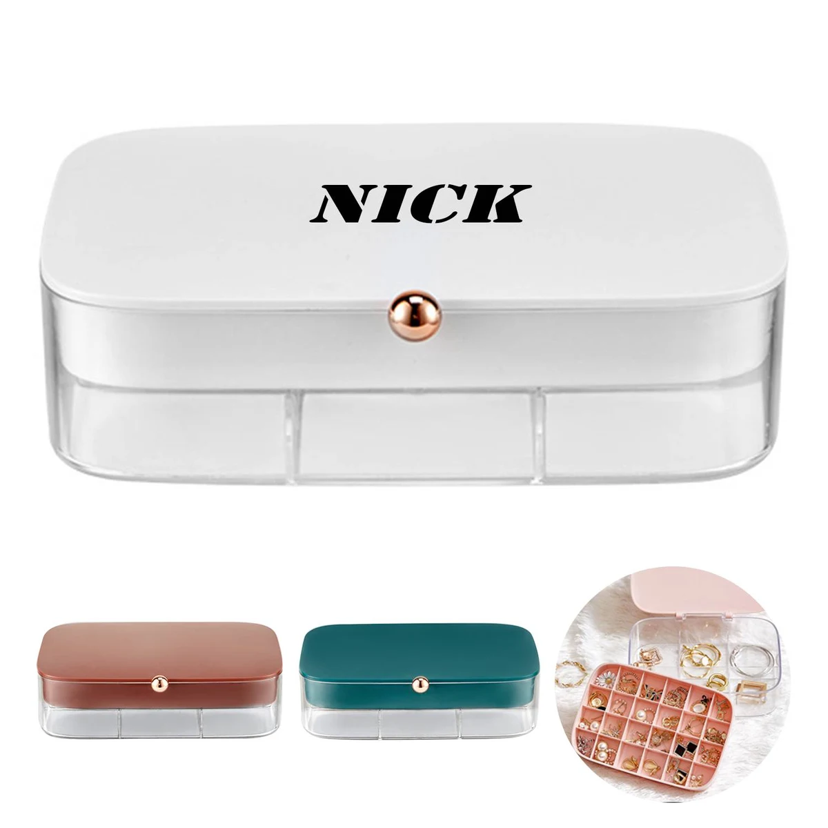 Shining Necklace Jewelry ABS Double Layer Storage Box 1