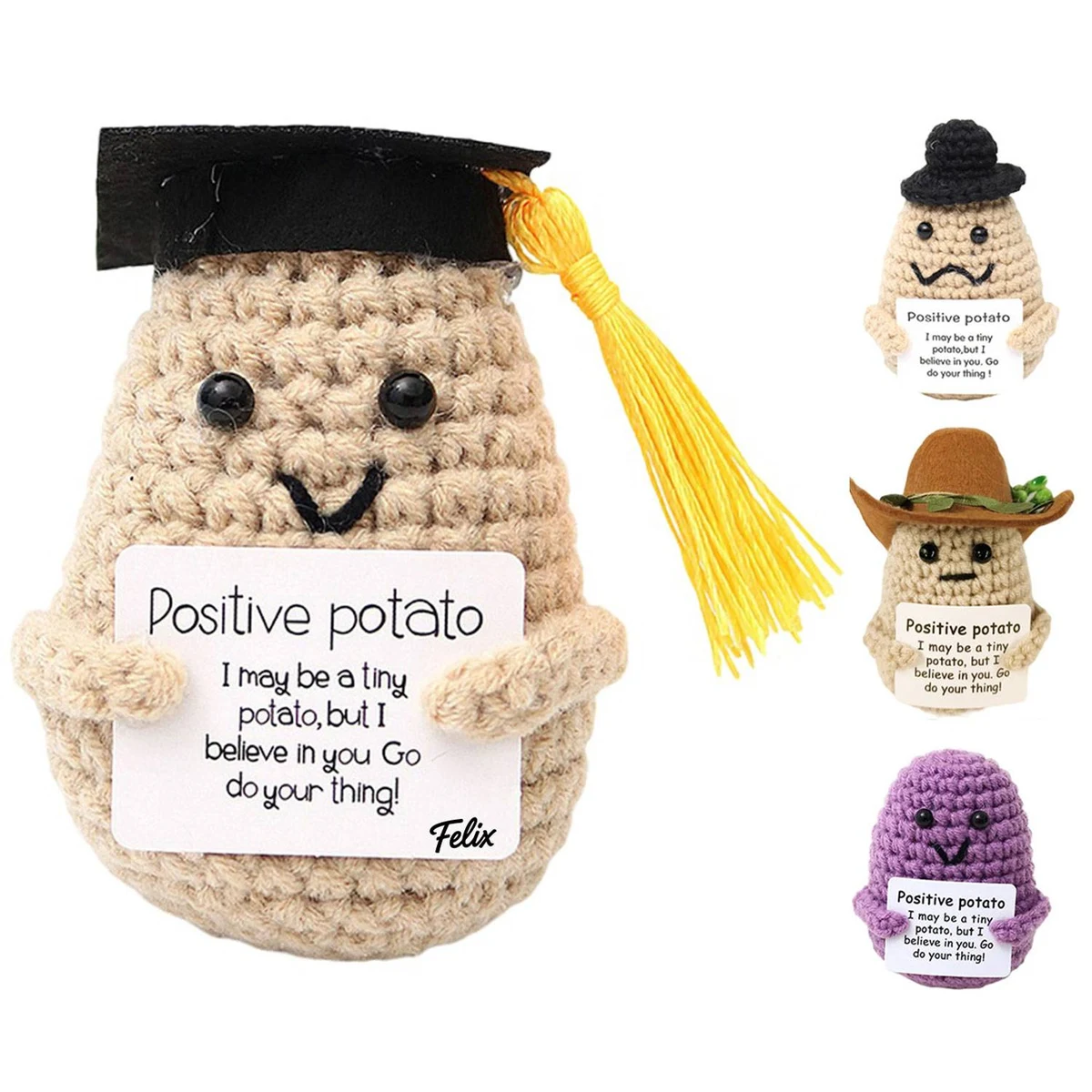 Mini Crochet Potato Cheer Up Doll Toy 1