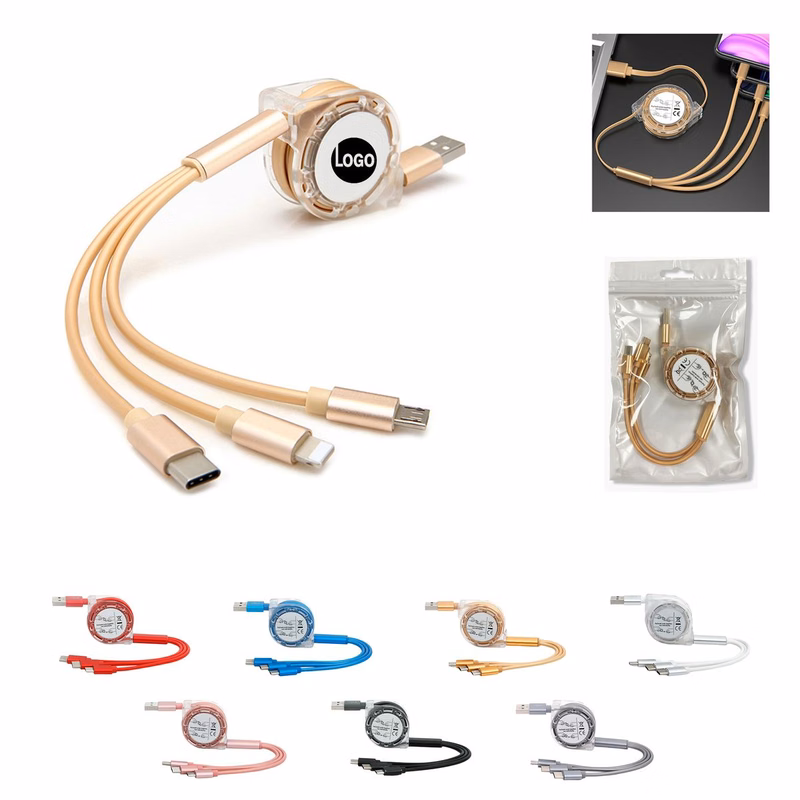 USB Charging Cable Retractable 3In1 Universal Char