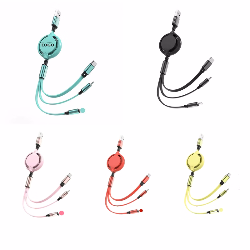 Telescopic Three-In-One Data Cable MOQ 100PCS