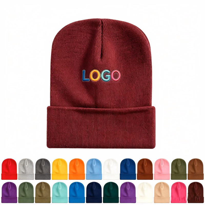 Branded Knit Winter Beanie Hat