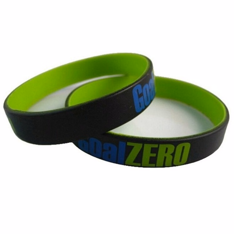 Dual Silicone Bracelets With 2 Color Screen Imprint