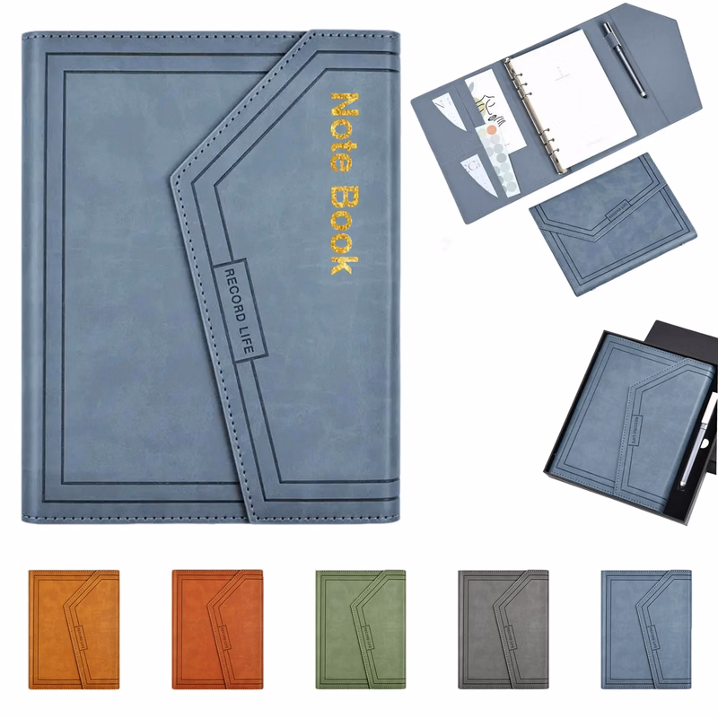Tri-fold A5 ring binder notebook