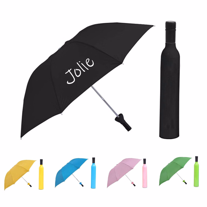 Advertising Sunshade Wine Bottle Folding Umbrella