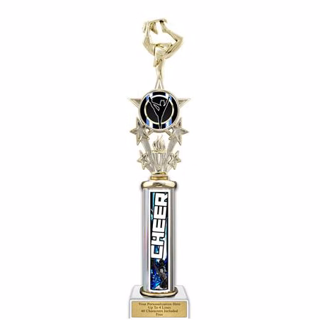 Trophy, 18" Action Matrix Blue Cheer 1 column