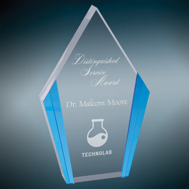 5.25" x 8.5" Blue Diamond Acrylic Award 1