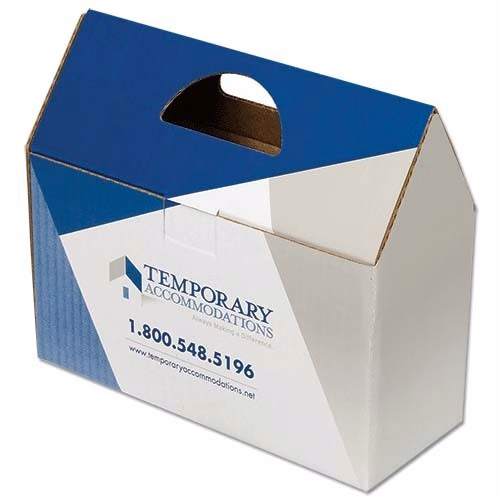 9 5/8" x 3 3/4" x 8 1/4" - B-Flute Box with Handle