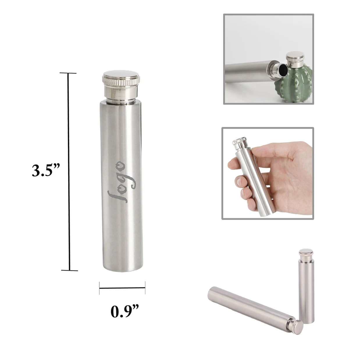 MOQ50 1oz Stainless Steel Cigar Flask, custom water bottle with logo imprint 1