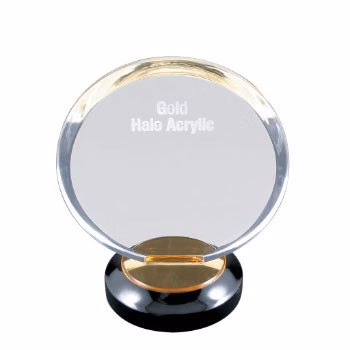 8" Gold Halo Acrylic Award with Base