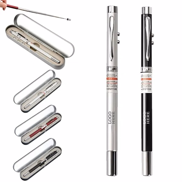 Custom LED Pointer Ballpoint Pen with Bright Tip Light — Teacher & Presenter Tool