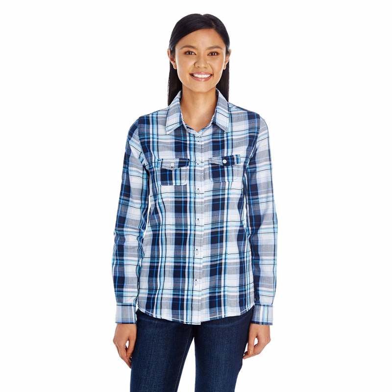 Burnside Ladies' Long Sleeve Plaid Woven Shirt
