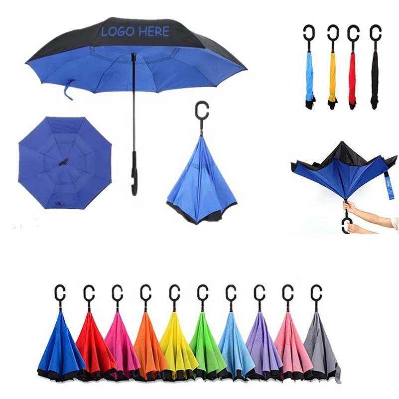 42" Inverted Umbrella With C Handle 1