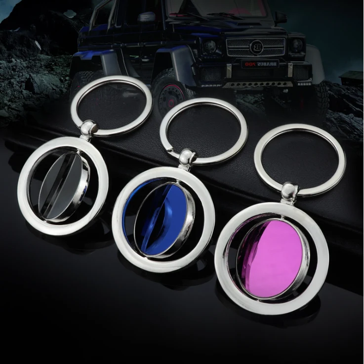 Auto Keychain Rotating Round Shape Key Ring 1
