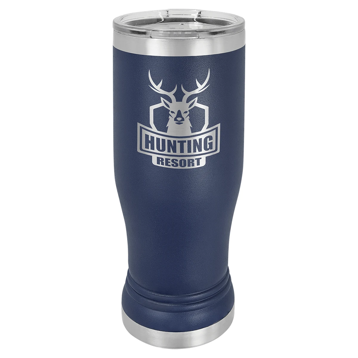 Polar Camel Navy Blue 14 oz. Pilsner with Clear Lid 1