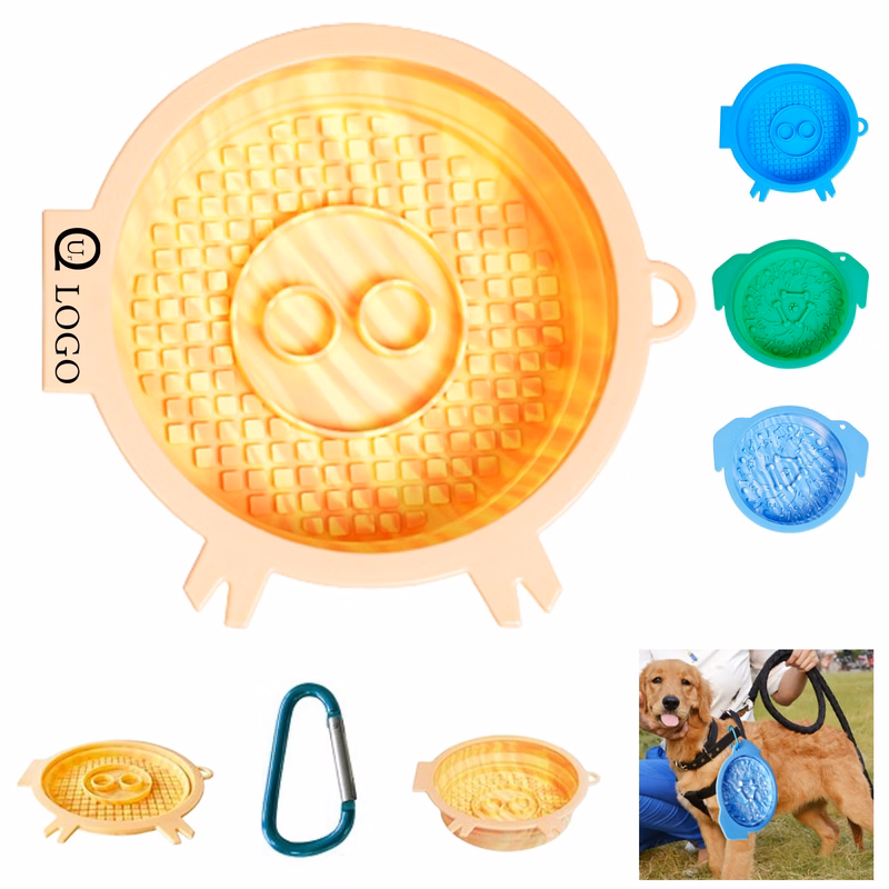 Collapsible Pet Silicone Slow Feeding Bowl