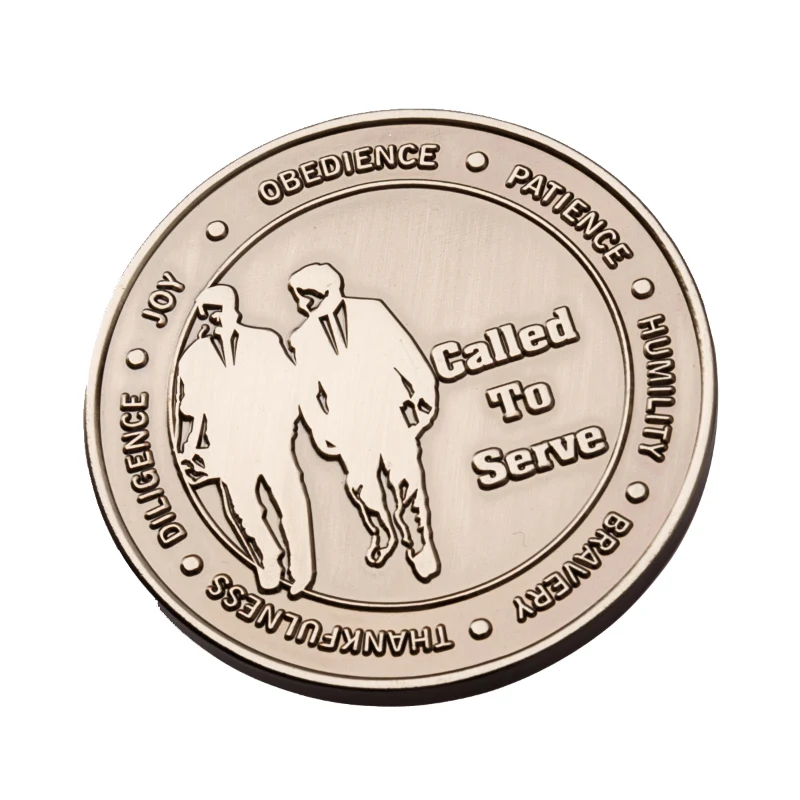2" Brass No Color Fill Challenge Coins 1