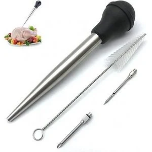 4Pcs Stainless Steel Turkey Baster Syringe Injector 1