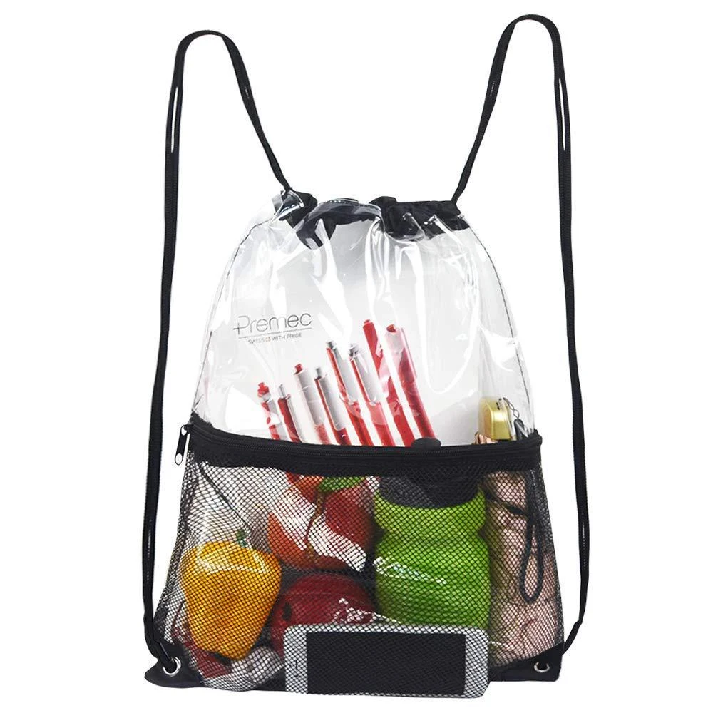 Mesh Clear Drawstring Backpack 1
