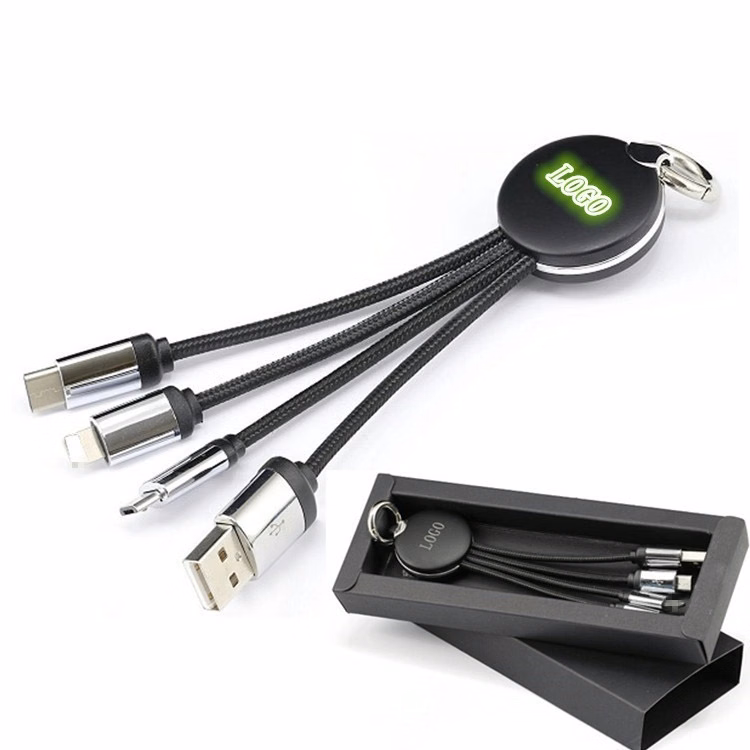 3 in 1 Charging Cable With Luminous logo