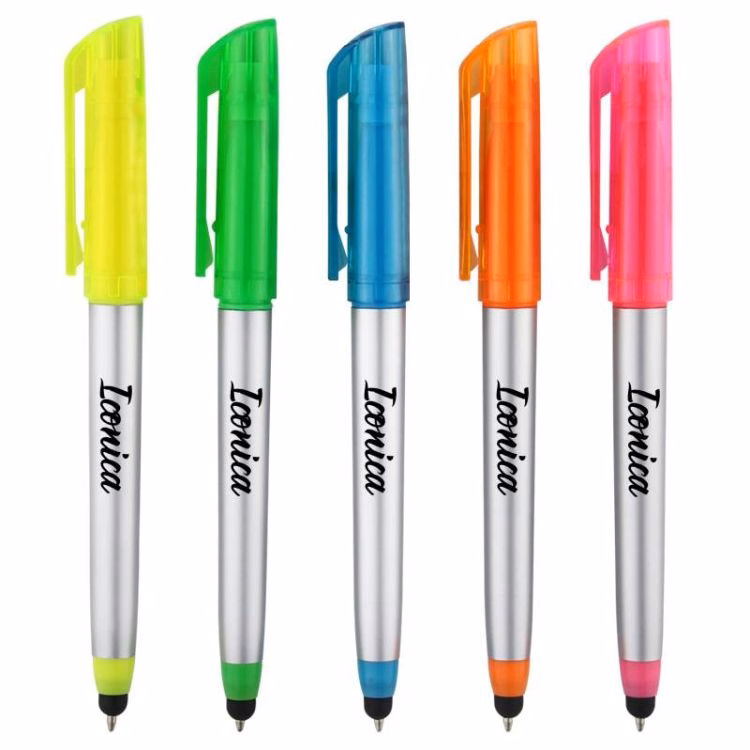 3 in 1 Stylus Ballpoint Pen with Highlighter
