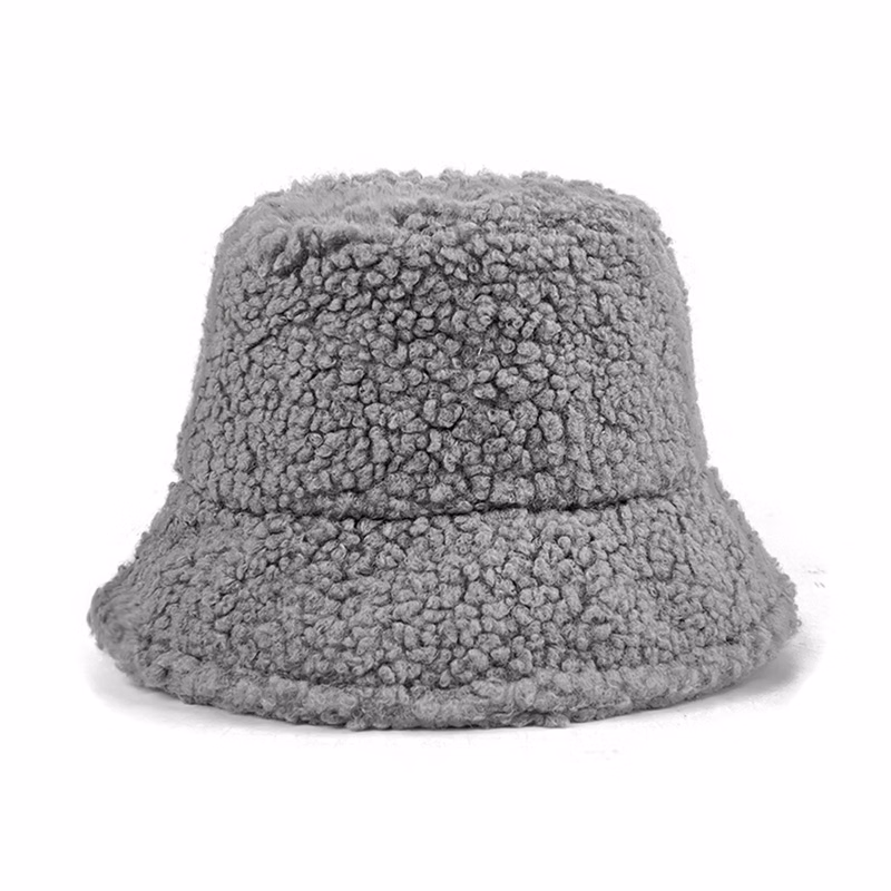 Fuzzy Winter Bucket Hat With Fleece Lining 22.83" Circumference
