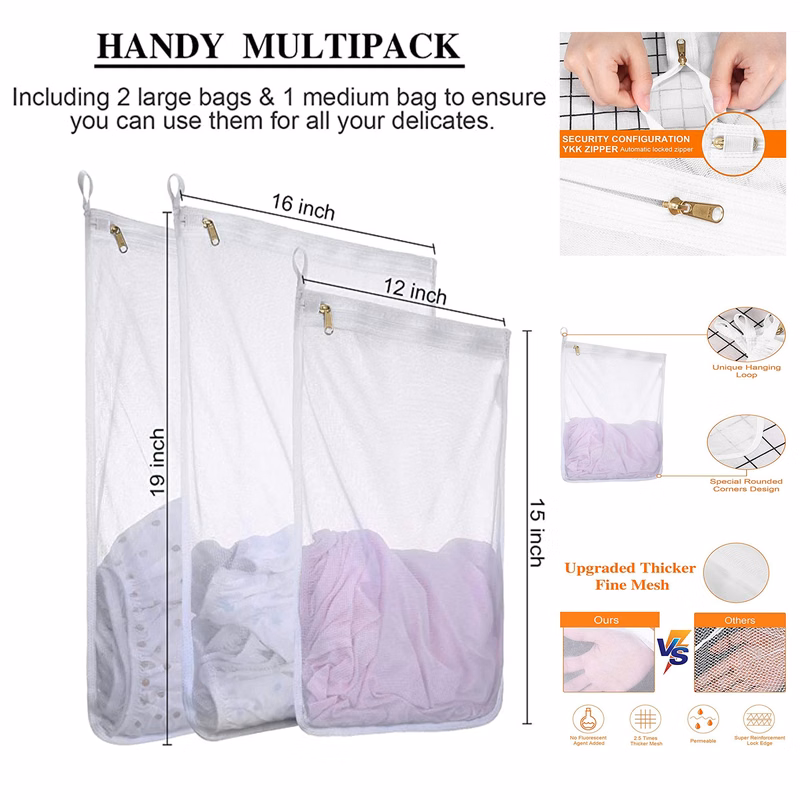 Mesh Laundry Bag for Delicates with Zipper
