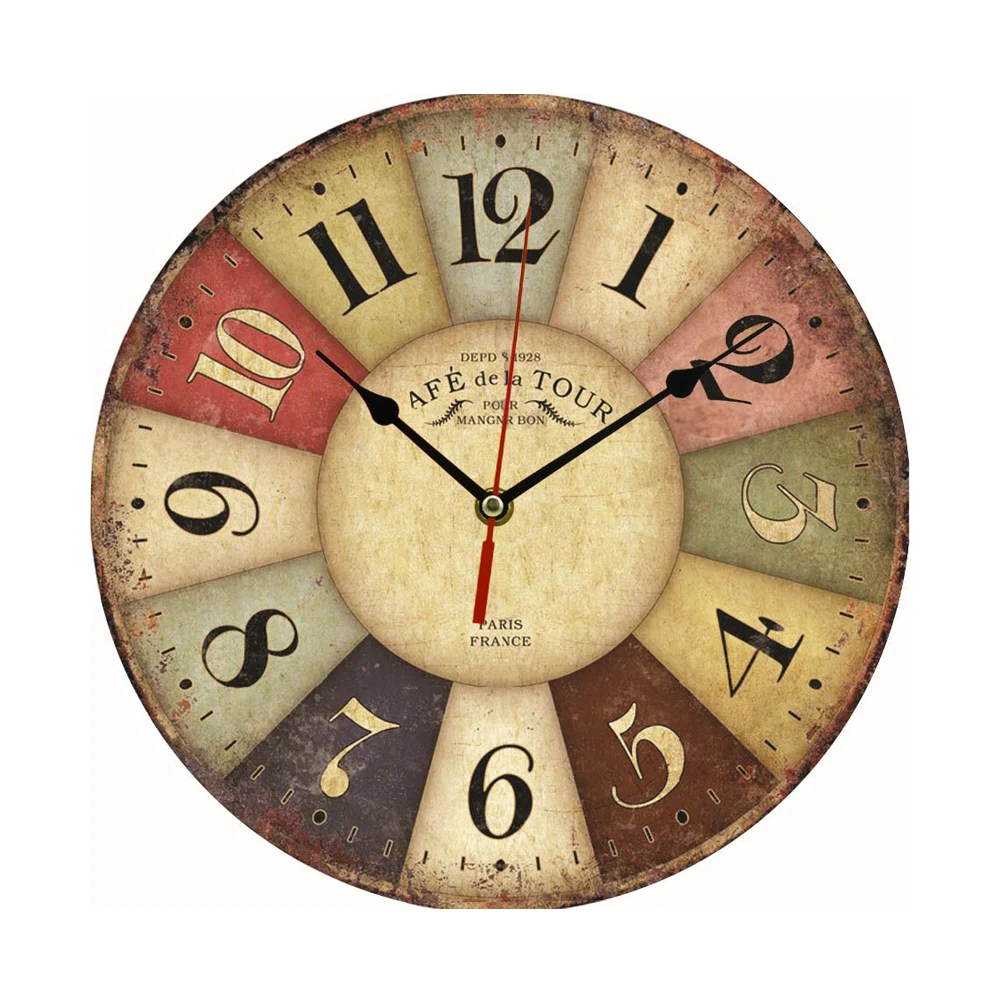 12 Inch Vintage Wooden Round Wall Clock 1