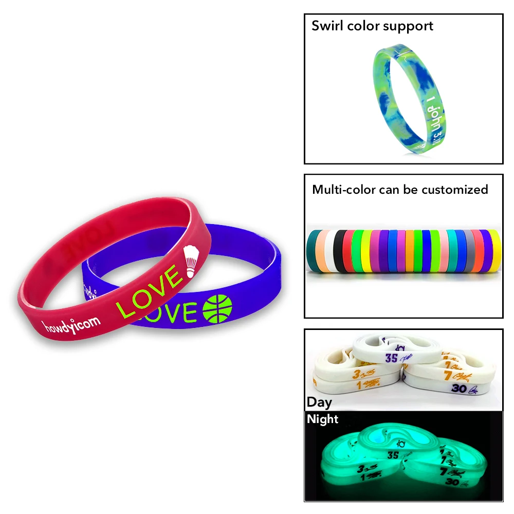 Glow In Dark Silicone Bracelets/Wristbands 1
