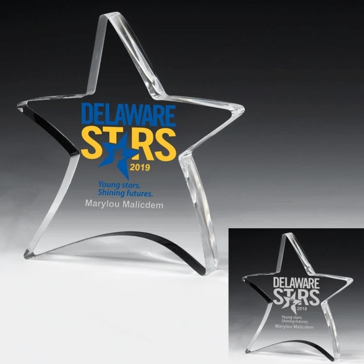 3/4" Thick Moving Star Paperweight - 4-1/2" x 5" - 2053L (Laser) 1