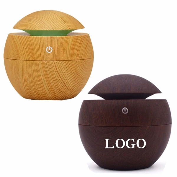USB Wood Grain LED Lights Air Humidifier