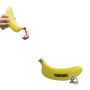 5oz Banana Shaped Stainless Steel Flask With Tightly Sealed Cap, custom water bottle with logo imprint 1