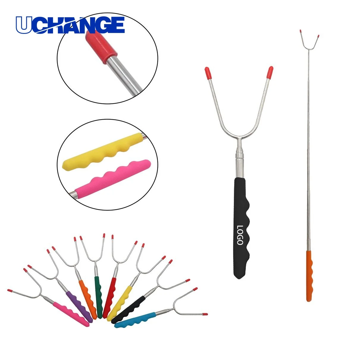 Retractable Barbecue Fork Tool for Camping 1