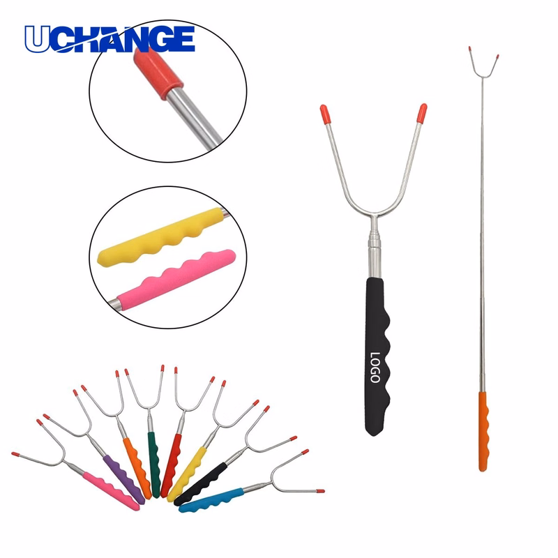 Retractable Barbecue Fork Tool for Camping
