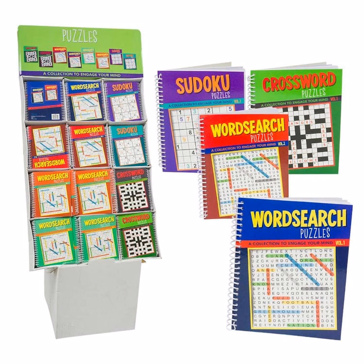 Spiral Puzzle Books - 80 Pages Four Titles