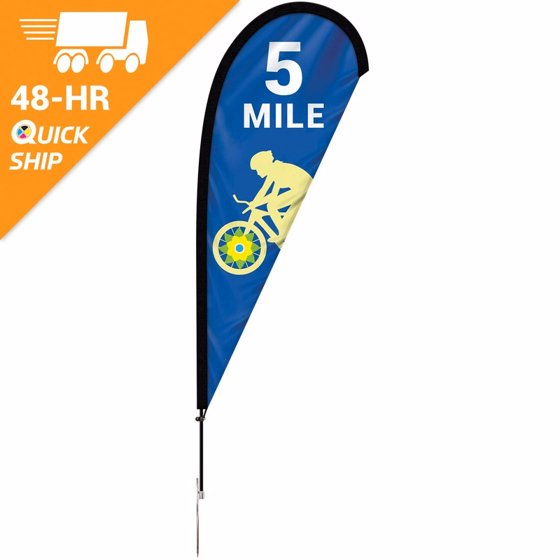 48 - Hour 6' Single Reverse Teardrop Banner with Hardware Set