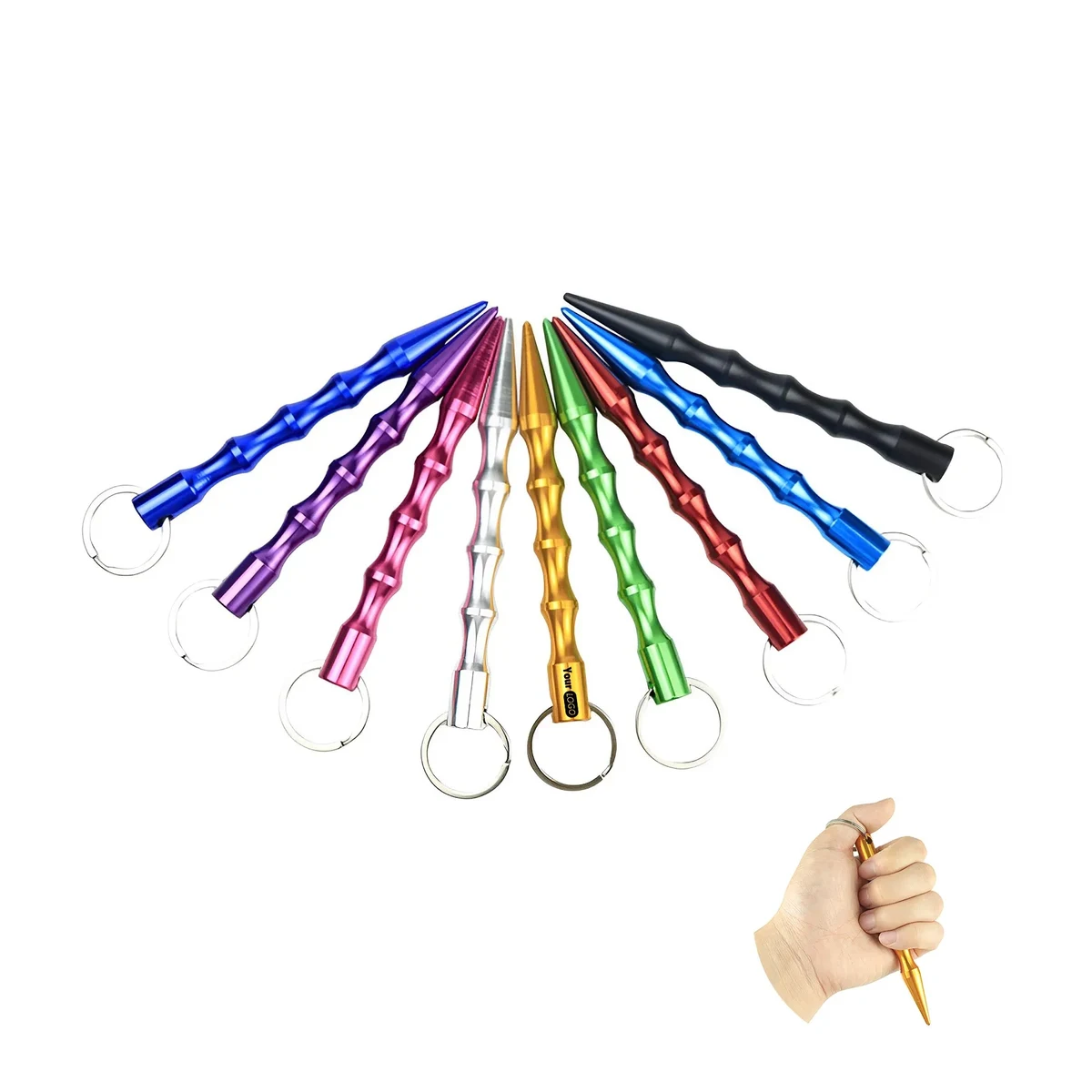 Aluminum Women's Self-Defense Pen Shaped Stick Keychain 1
