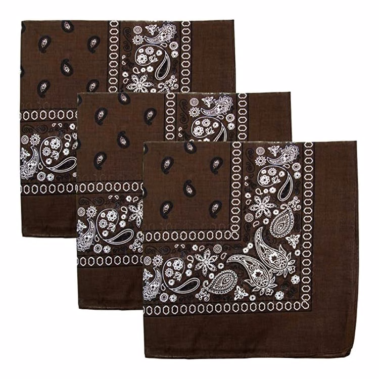 Cotton Bandanas - Paisley Dark Brown