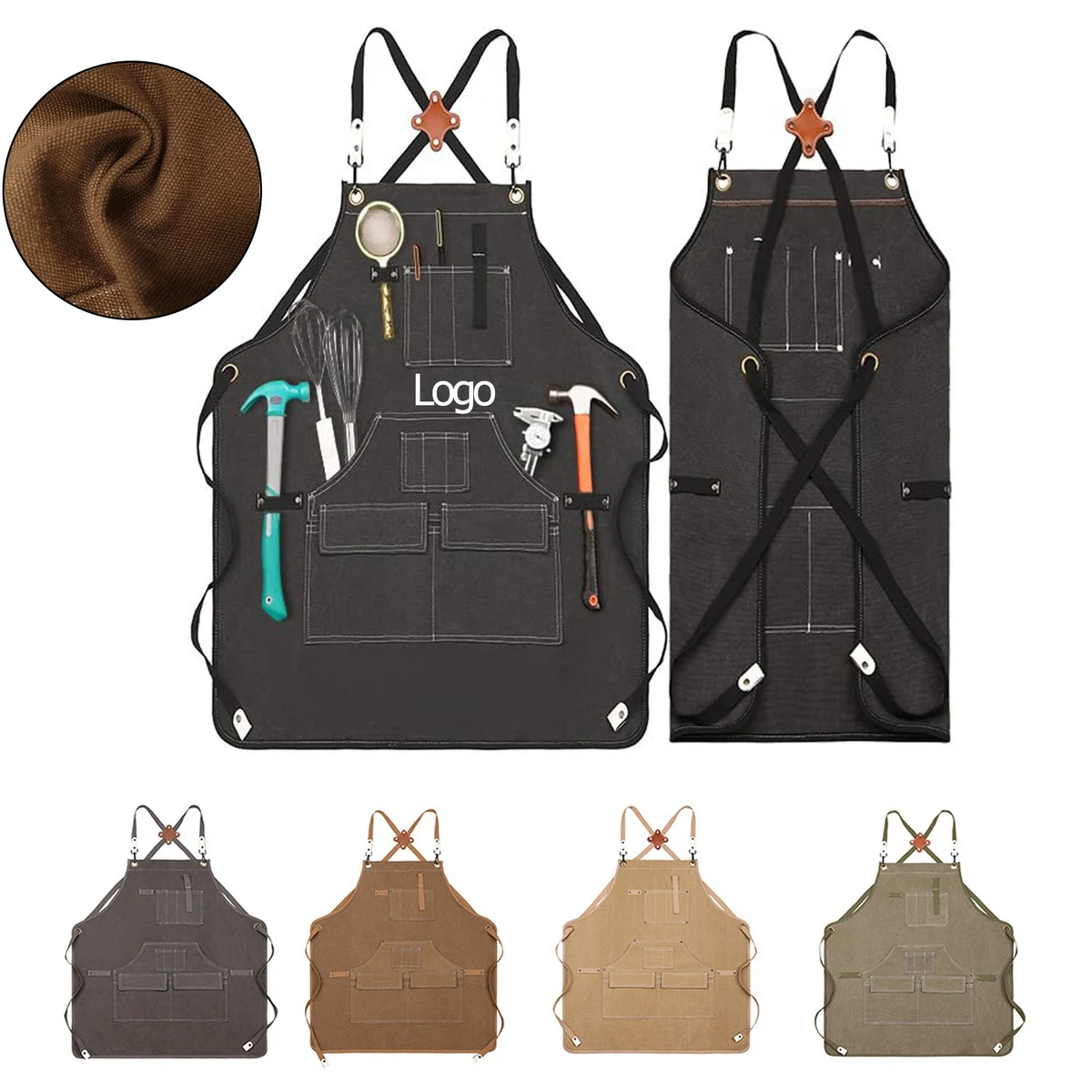 Adjustable Cross Back Work Apron 1